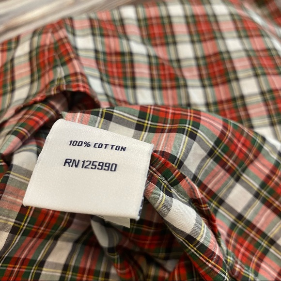 Faconnable Plaid Button Down Top Red Sz 8 - Picture 6 of 6